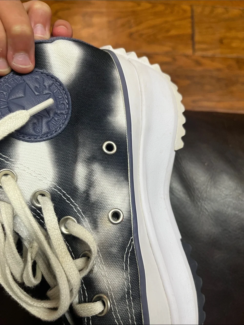 Converse cloud wash run star hike high top platform sneakers